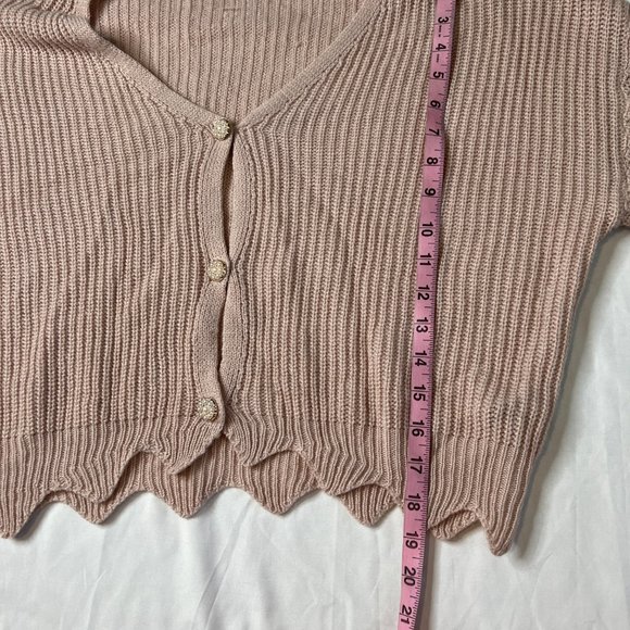 SHEIN‎ Women's Pink Knit Cardigan Sweater Pearl Buttons Sz Small - Picture 5 of 6